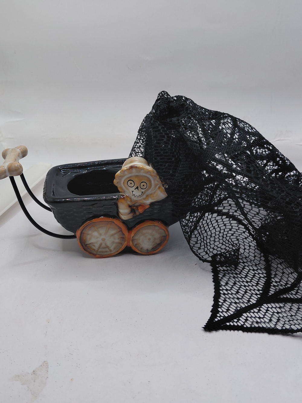 Yankee Candle Boney Bunch Baby Carriage Skelton Spider Tea Light Holder 2012